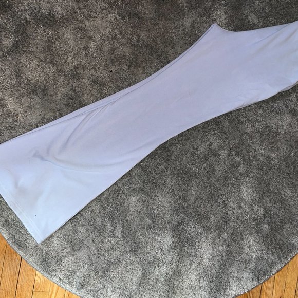 HALARA Light Baby Blue High Waisted Drawstring Side Pocket Plain Flare Pants - Picture 9 of 9